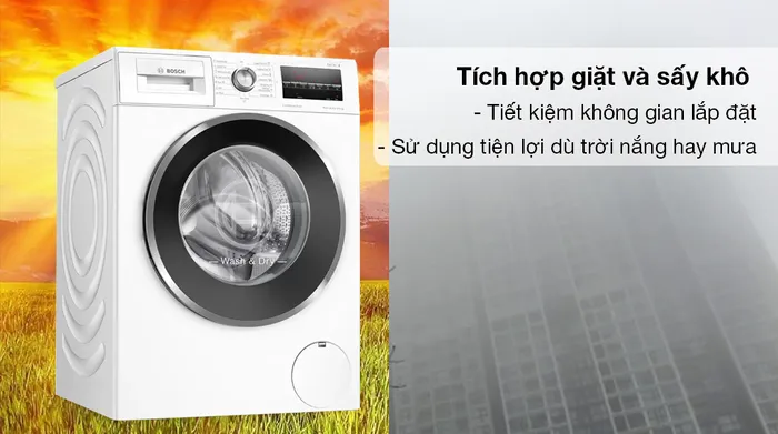 Tích hợp giặt và sấy trên cùng một thiết bị